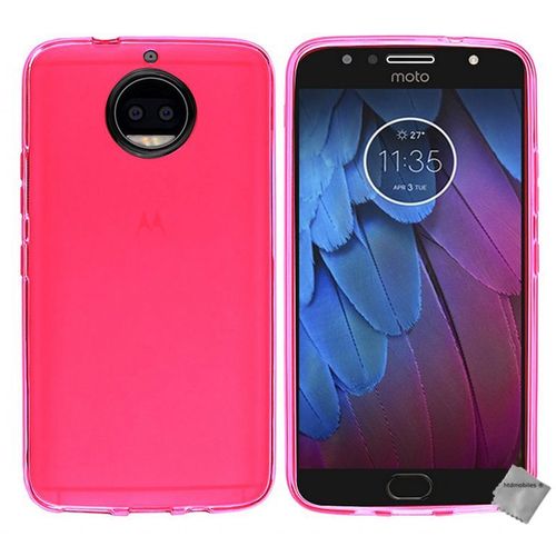 Housse Etui Coque Pochette Silicone Gel Fine Pour Motorola Moto G5s + Film Ecran - Rose