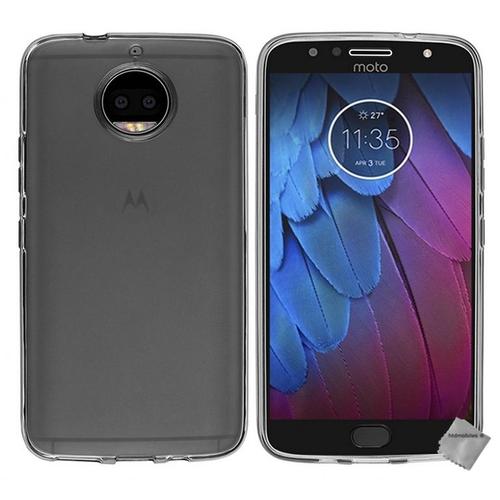 Housse Etui Coque Pochette Silicone Gel Fine Pour Motorola Moto G5s + Film Ecran - Gris