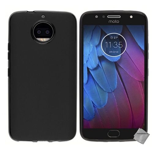Housse Etui Coque Pochette Silicone Gel Fine Pour Motorola Moto G5s + Verre Trempe - Noir