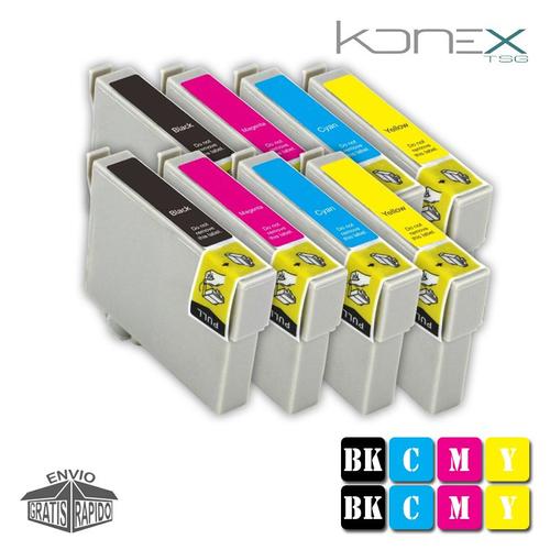 8 CARTOUCHES D¿ENCRE MULTI COULEUR COMPATIBLES T0711 BK - T0714 Y AVEC IMPRIMANTE EPSON Stylus DX4450