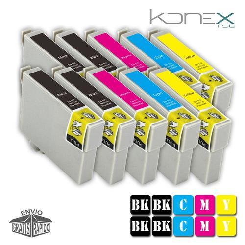 KIT 10 X CARTOUCHES D¿ENCRE MULTI COULEUR COMPATIBLES T711 BK - T714 Y AVEC IMPRIMANTE EPSON Stylus SX105