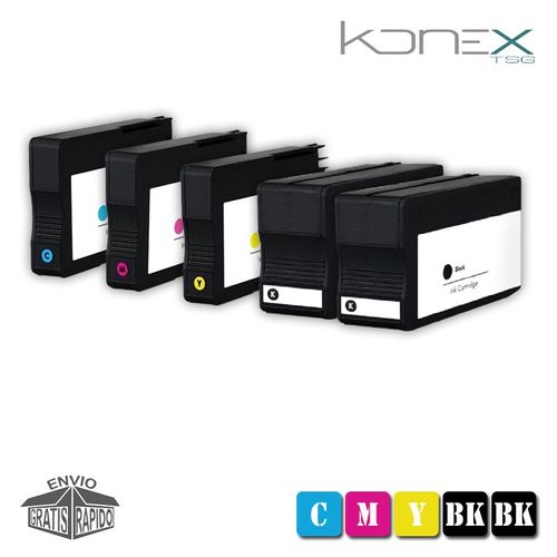 KIT 5 X CARTOUCHES D¿ENCRE MULTI COULEUR COMPATIBLES HP 950 BK V4 XL - HP 951 Y V4 XL AVEC IMPRIMANTE HP Officejet Pro 276dw