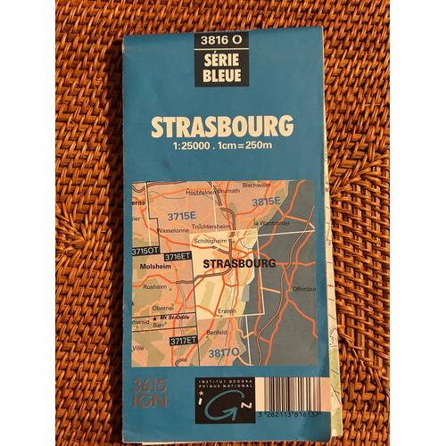 Carte Ign Strasbourg 1/25000 3816 Serie Bleue