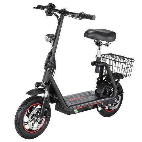 Bogist M5 Pro-S Trottinette Électrique Avec Siège, Moteur 500 W, Pneu Pneumatique 12 Pouces, Batterie 48 V 13 Ah, Vitesse Maximale 48 Km/H, Autonomie Maximale 35 Km, Frein À Disque - Noir