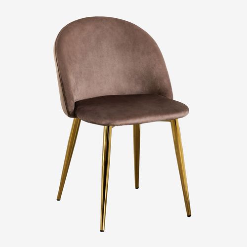 Chaise De Salle À Manger En Velours Kana Doré