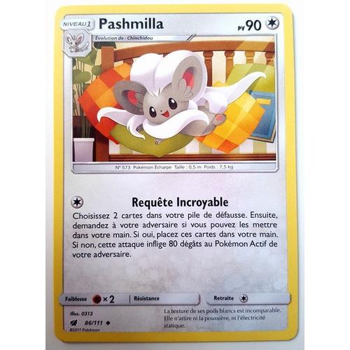 Carte Française Pashmilla 86/111 Série Invasion Carmin Pokemon