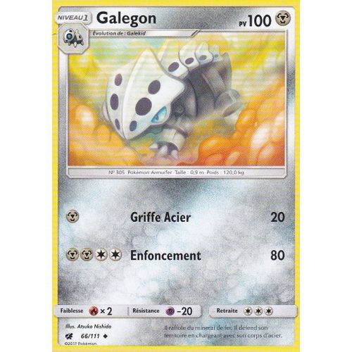 Carte Française Galegon 66/111 Série Invasion Carmin Pokemon