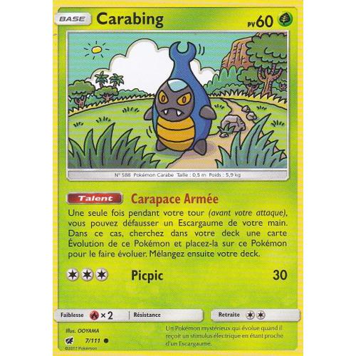 Carte Française Carabing 7/111 Série Invasion Carmin Pokemon