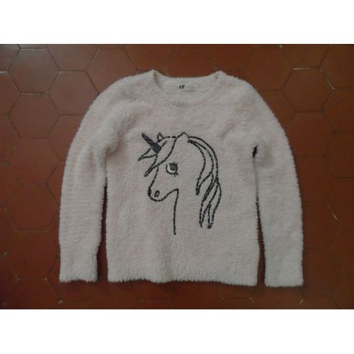 Pull Maille Peluche Polyester Rose H&m