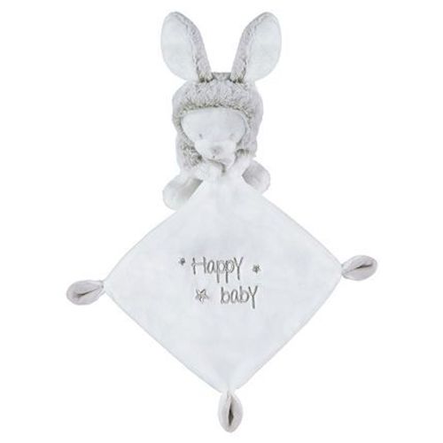 Doudou Ours Blanc Capuche Oreilles Lapin Orchestra Premaman Mouchoir Happy Baby