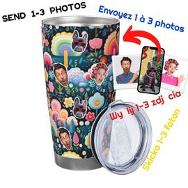 Gobelet Personnalisé Avec Visage 590ml Printemps Cottagecore Arc-En-Ciel = 10 Tasse De Café Pour Voiture Avec Photo D'animaux De Compagnie,Bébé,Enfants,Hommes,Femmes