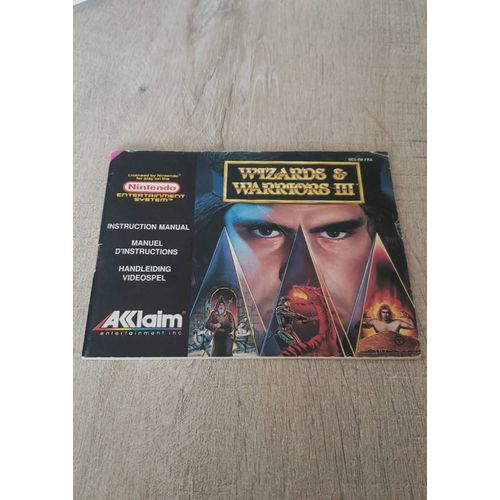 Notice De Jeu Original Wizards Et Warriors 3 Nintendo Nes En Version Française