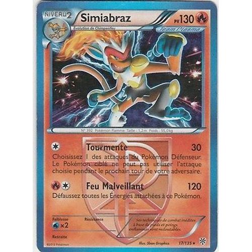 Simiabraz Holo 17/135 Tempête Plasma 130 Pv