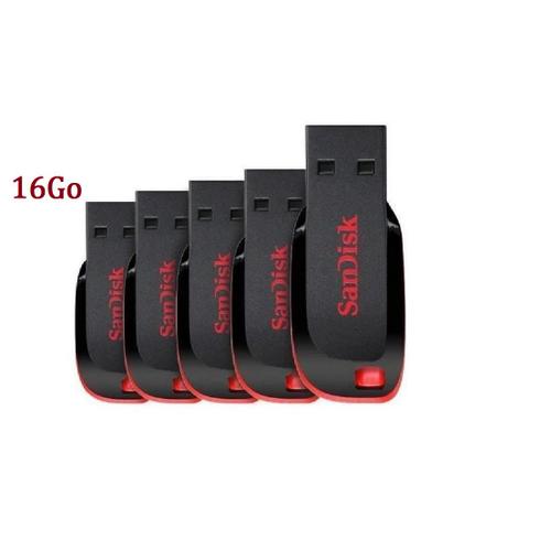 5 x SanDisk Cruzer Blade 16 Go Clé USB (paquet de cinq)