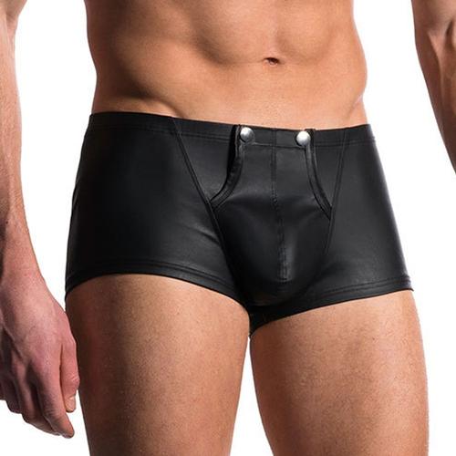 Boxer Viril L Slip Cuir Vinyle Homme Pression Underwear Man 