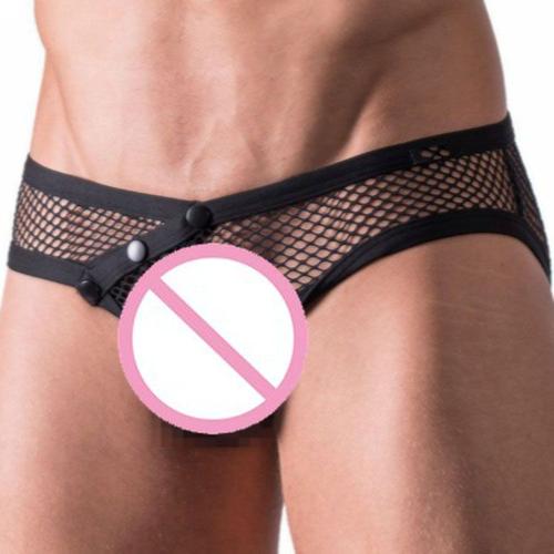 Slip Filet Viril Xl Xxl Cuir Vinyle Homme Pression Underwear Man