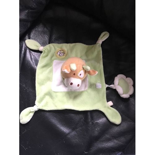 Vache Dodo D'amour Doudou Plat Vert 20*20cm