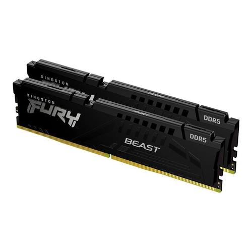 Kingston FURY Beast - DDR5 - kit - 16 Go: 2 x 8 Go - DIMM 288 broches - 6000 MHz / PC5-48000 - CL30 - 1.4 V - mémoire sans tampon - on-die ECC - noir