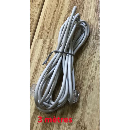 Câble RJ11 vers RJ11 - 3 m - Gris
