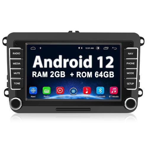 Junsun 2+64GB Autoradio Android 12 pour VW Golf5 6 Touran Polo Tiguan Passat T5 2 Din GPS Navi Carplay/Waze/Android auto, Wifi, USB, RDS