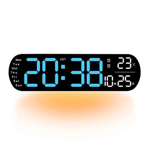 Grande horloge murale numérique LED avec escales