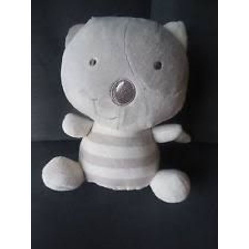 Doudou Chat Gris Blanc Orchestra 20cm Environ