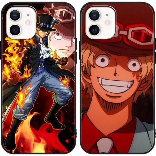 2 Pièces Coque Pour Samsung Galaxy S24+ 5g 6.7 Pouce, Anime One Piece Sabo Manga Dessin Animé Motif Étui Protection Housse De Silicone Tpu Mince Souple Antichoc Bumper Case, Noir 8