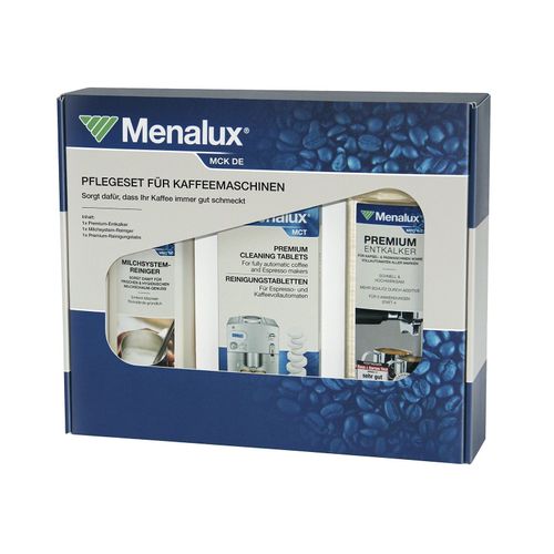 Menalux - MCKDE - Kit de nettoyage pour cafetière<BR / ><BR / >Solution complète de nettoyage<BR / >Lavage hygiénique et professionnel pour un espresso parfait / Qualité du café<BR / >1x Détartrant MP