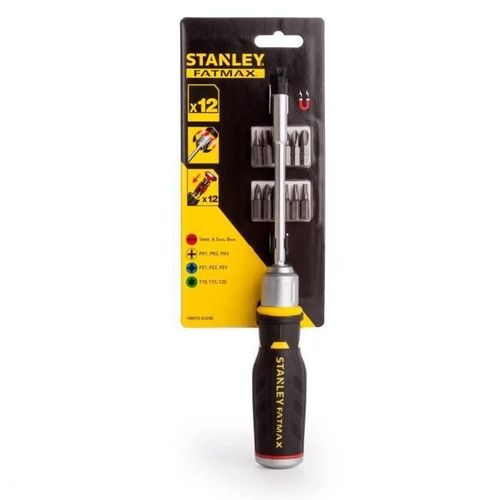 STANLEY Tournevis porte-embouts a cliquet big s avec 12 embouts