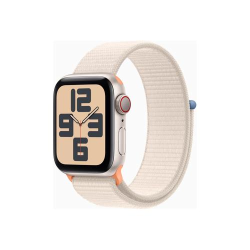 Apple Watch Se (Gps + Cellular) - 2e Génération - 40 Mm - Aluminium Droit - Montre Intelligente Avec Bracelet Sport - Textile - Droit - Taille Du Poignet : 130-200 Mm - 32 Go - Wi-Fi, Lte...