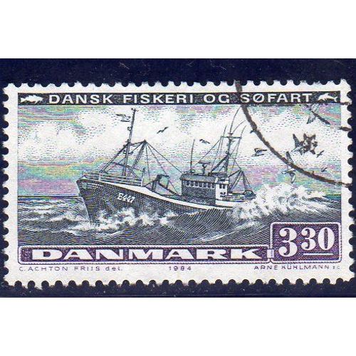 Timbre-Poste Du Danemark (Pêche Et Transport Maritime Au Danemark, Bateau De Pêche)