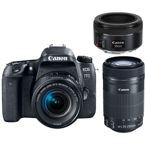 Canon EOS 77D + EF-S 18-55mm IS STM + EF-S 55-250mm IS STM + 50mm STM