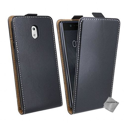 Housse Etui Coque Pochette Pu Cuir Fine Pour Nokia 3 + Verre Trempe - Noir