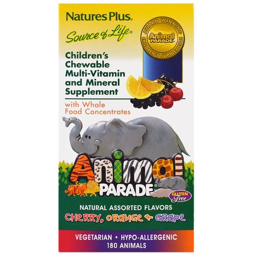 Children's Chewable Multi-Vitamin & Mineral, Assorted Flavors (180 Animals) - Nature's Plus 