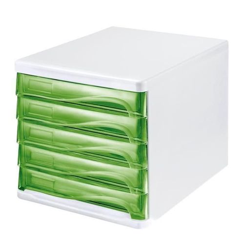 Helit Bloc 5 Tiroirs - Vert Transparent