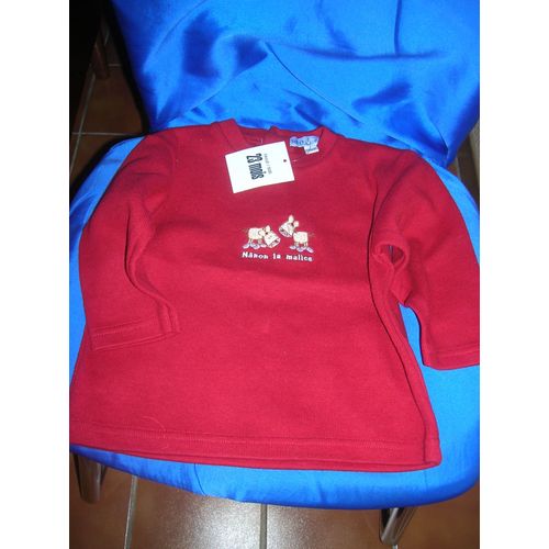 Pull Bob Et Julie Manches Longues Coton Et Polyester 24 Mois Rouge