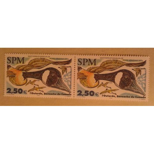 Bloc 2 Timbres Poste Aèrienne France Saint-Pierre Et Miquelon 2004 Yvert Et Tellier Pa N°84 L'outarde Bernache Du Canada Neuf** Gomme Intacte