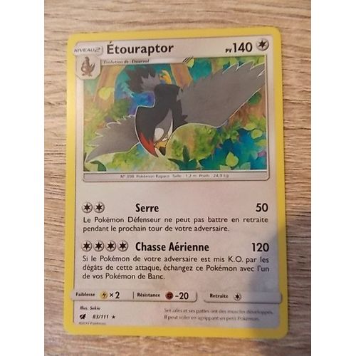 Carte Pokemon Etouraptor 83/111 Soleil Et Lune Invasion Carmin