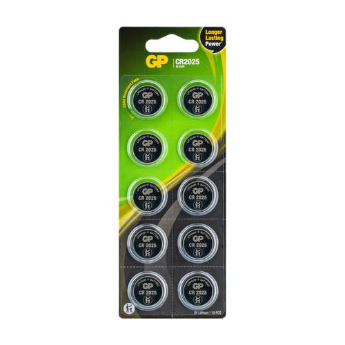 GP CR2025 pile bouton lithium 3 V (lot de 10)