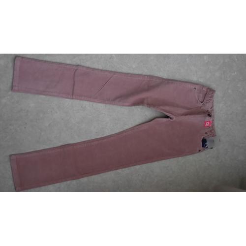 Pantalon Velours Ras Nky Stretch Vieux Rose 12 Ans Neuf