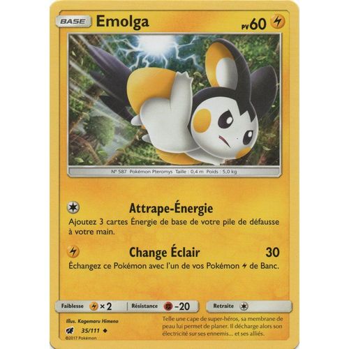 Carte Française Emolga 35/111 Série Invasion Carmin Pokemon