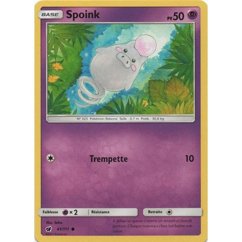 Carte Française Spoink 41/111 Série Invasion Carmin Pokemon