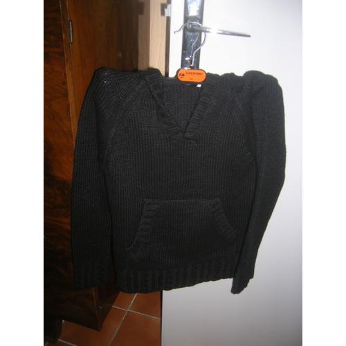 Pull Sismix À Capuche Acrylique 12 Ans Noir 