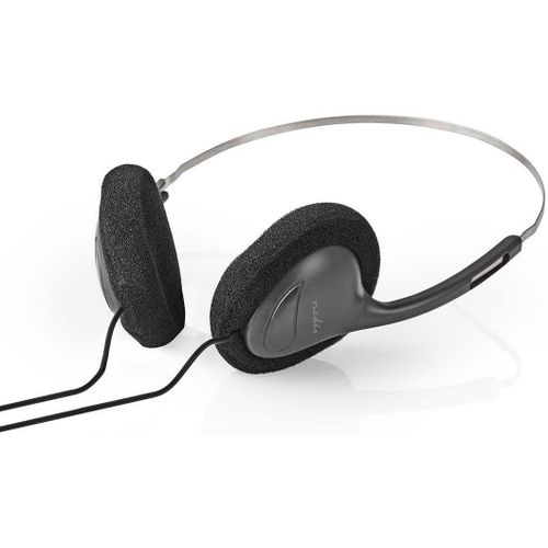 Nedis Casque supra-auriculaire C?bl? 1,2 m Noir, one-Size, HPWD1101BK, ?couteurs, Noir