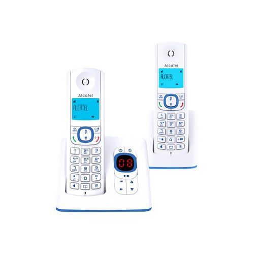 Alcatel Classic F530 Voice Duo - Téléphone sans fil - système de répondeur avec ID d'appelant - DECT - bleu + combiné supplémentaire