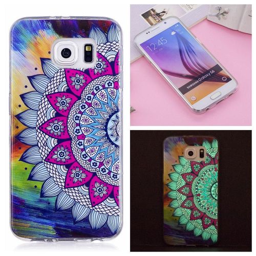 Saturcase Beau Motif Lumineux Fluorescent Ultra Mince Flexible Doux Tpu Gel Silicone Protecteur Cover Arrière Case Housse Coque Étui Pour Samsung Galaxy S6 Sm-G920f (Motif-14)