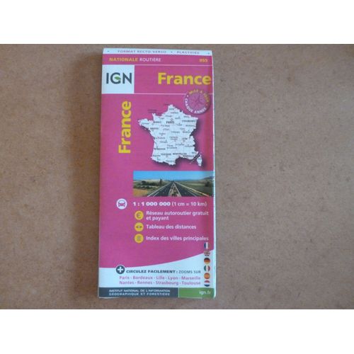 Carte Ign Routière Et Plastifiée France