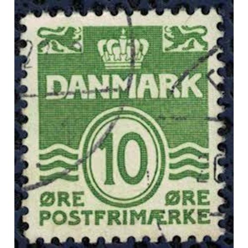 Danemark 1962 Oblitéré Used Animaux Héraldiques Lion Lignes Type Vagues 10 Ore Vert Su