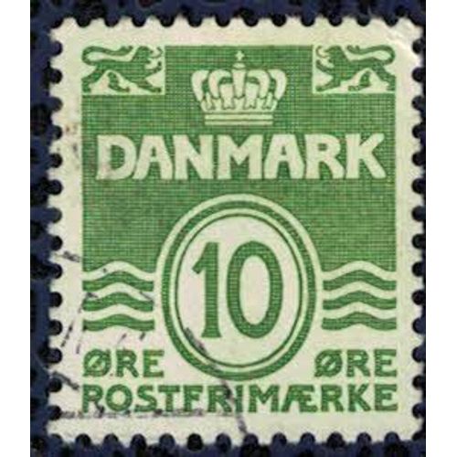 Danemark 1962 Oblitéré Used Animaux Héraldiques Lion Lignes Type Vagues 10 Ore Vert Su