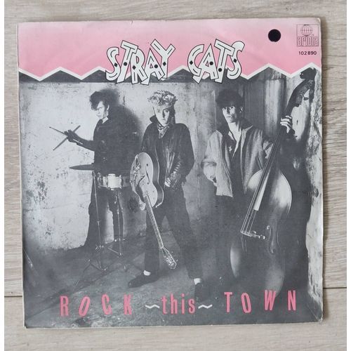 * Stray Cats * Rock This Town / Can't Hurry Love. Vinyl 45 Trs. Netherlands 1981, Rockabilly.